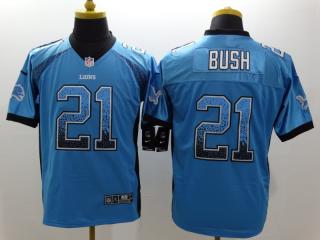 Detroit Lions 21 Reggie Bush Drift Fashion Blue Elite Jersey