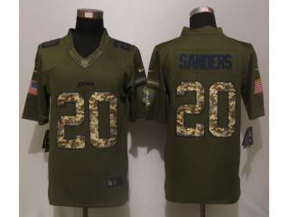 Detroit Lions 20 Barry Sanders Green Salute To Service Limited Jersey