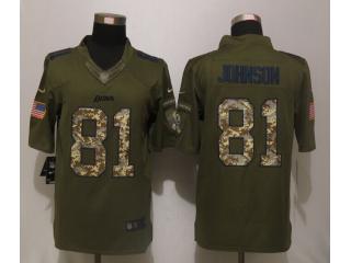 Detroit Lions 81 Calvin Johnson Green Salute To Service Limited Jersey