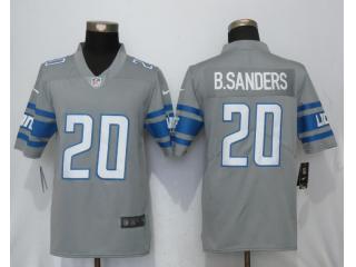 Detroit Lions 20 Barry Sanders Football Jersey Legend Gray