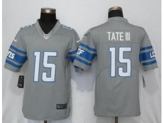 Detroit Lions 15 Golden Tate III Football Jersey Legend Gray