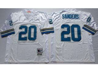 Detroit Lions 20 Barry Sanders Football Jersey White Retro