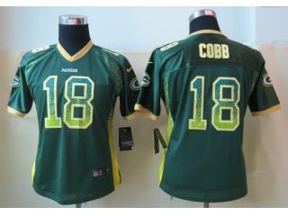 Women Green Bay Packers 18 Randall Cobb Drift Fashion Elite Jersey