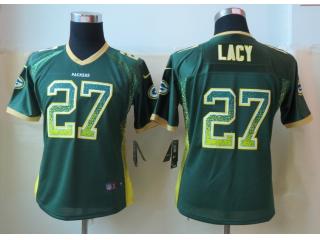 Women Green Bay Packers 27 Eddie Lacy Drift Fashion Elite Jersey