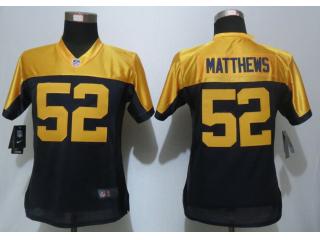 Women Green Bay Packers 52 Clay Matthews Navy Blue Alternate Elite Jersey