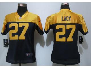 Women Green Bay Packers 27 Eddie Lacy Navy Blue Alternate Elite Jersey