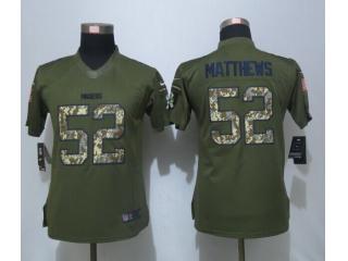 Women Green Bay Packers 52 Clay Matthews Salute To Service Limited Jersey