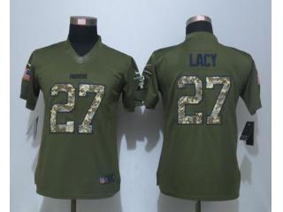 Women Green Bay Packers 27 Eddie Lacy Salute To Service Limited Jersey