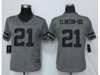 Women Green Bay Packers 21 Ha Clinton-Dix Stitched Gridiron Gray Limited Jersey