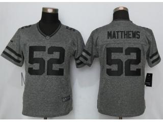 Women Green Bay Packers 52 Clay Matthews Stitched Gridiron Gray Limited Jersey