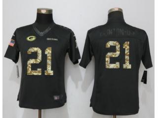 Women Green Bay Packers 21 Ha Clinton-Dix Anthracite Salute To Service Elite Jersey