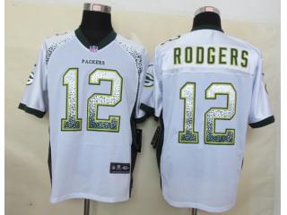 Green Bay Packers 12 Aaron Rodgers Drift Fashion White Elite Jersey