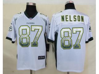 Green Bay Packers 87 Jordy Nelson Drift Fashion White Elite Jersey
