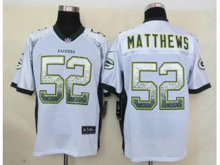 Green Bay Packers 52 Clay Matthews Drift Fashion White Elite Jersey