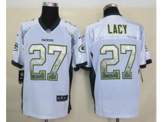 Green Bay Packers 27 Eddie Lacy Drift Fashion White Elite Jersey
