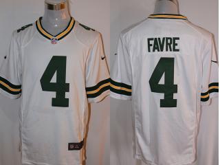 Green Bay Packers 4 Brett Favre Football JerseyGreen Jersey White