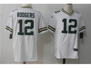 Green Bay Packers 12 Aaron Rodgers Football Jersey White Fan Edition