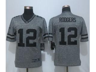 Green Bay Packers 12 Aaron Rodgers Stitched Gridiron Gray Limited Jersey