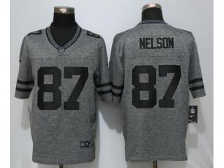 Green Bay Packers 87 Jordy Nelson Stitched Gridiron Gray Limited Jersey