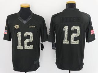 Green Bay Packers 12 Aaron Rodgers Anthracite Salute To Service Limited Jersey