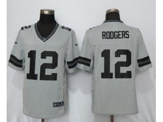 Green Bay Packers 12 Aaron Rodgers Nike Gridiron Gray II Limited Jersey