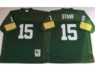 Green Bay Packers 15 Bart Starr Football Jersey Retro