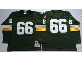 Green Bay Packers 66 Ray Nitschke Football Jersey Retro Long sleeve