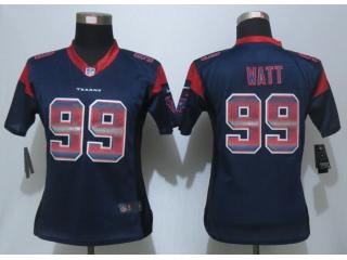 Women Houston Texans 99 JJ Watt Cooper Football Jersey Navy Blue