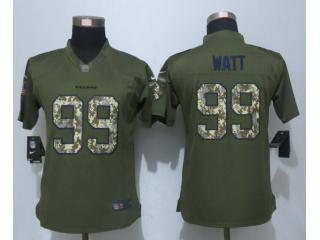 Women Houston Texans 99 JJ Watt Green Salute To Service Limited Jersey