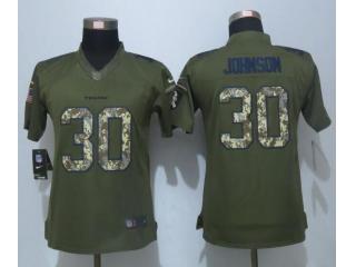 Women Houston Texans 30 Kevin Johnson Green Salute To Service Limited Jersey