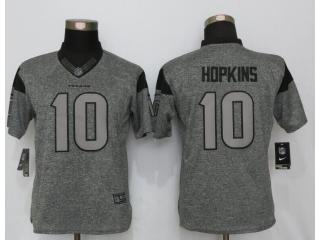 Women Houston Texans 10 DeAndre Hopkins Stitched Gridiron Gray Limited Jersey