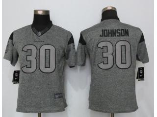Women Houston Texans 30 Kevin Johnson Stitched Gridiron Gray Limited Jersey