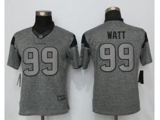 Women Houston Texans 99 JJ Watt Green Stitched Gridiron Gray Limited Jersey