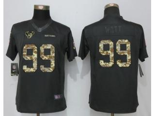 Women Houston Texans 99 JJ Watt Anthracite Salute To Service Elite Jersey