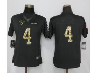 Women Houston Texans 4 Deshaun Watson Anthracite Salute To Service Limited Jersey