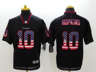 Houston Texans 10 DeAndre Hopkins USA Flag Fashion Black Elite Jersey