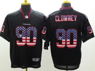 Houston Texans 90 Jadeveon Clowney USA Flag Fashion Black Elite Jersey