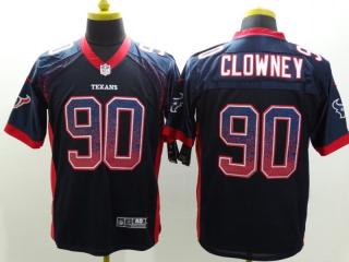 Houston Texans 90 Jadeveon Clowney Drift Fashion Blue Elite Jersey