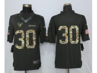 Houston Texans 30 Kevin Johnson Anthracite Salute To Service Limited Jersey