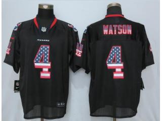 Houston Texans 4 Deshaun Watson USA Flag Fashion Black Elite Jersey