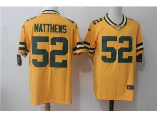 Green Bay Packers 52 Clay Matthews Football Jersey Legend Yellow