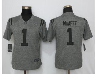Women Indianapolis Colts 1 Pat McAfee Stitched Gridiron Gray Limited Jersey