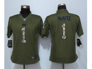Women Indianapolis Colts 1 Pat McAfee Green Salute To Service Limited Jersey