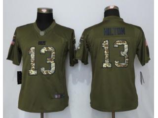 Women Indianapolis Colts 13 T. Y. Hilton Green Salute To Service Limited Jersey