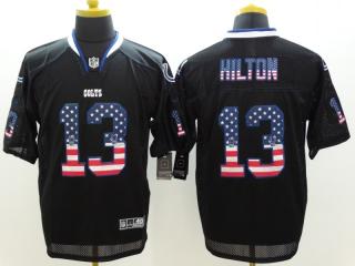 Indianapolis Colts 13 T. Y. Hilton USA Flag Fashion Black Elite Jersey