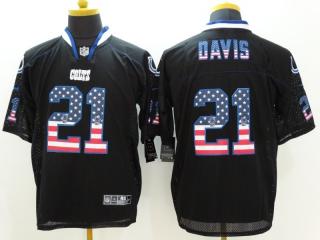 Indianapolis Colts 21 Vontae Davis USA Flag Fashion Black Elite Jersey