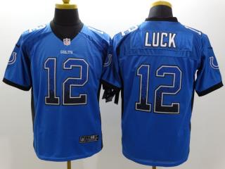 Indianapolis Colts 12 Andrew Luck Drift Fashion Blue Elite Jersey