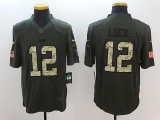 Indianapolis Colts 12 Andrew Luck Green Salute To Service Limited Jersey