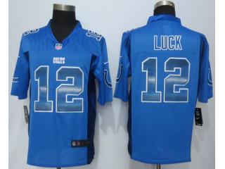 Indianapolis Colts 12 Andrew Luck Blue Strobe Limited Jersey