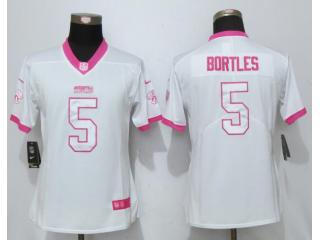 Women Jacksonville Jaguars 5 Blake Bortles Stitched Elite Rush Fashion Jersey White Pink